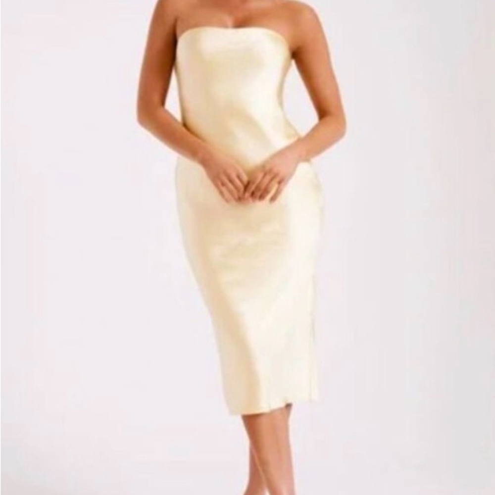 Meshki Yellow Satin Dress